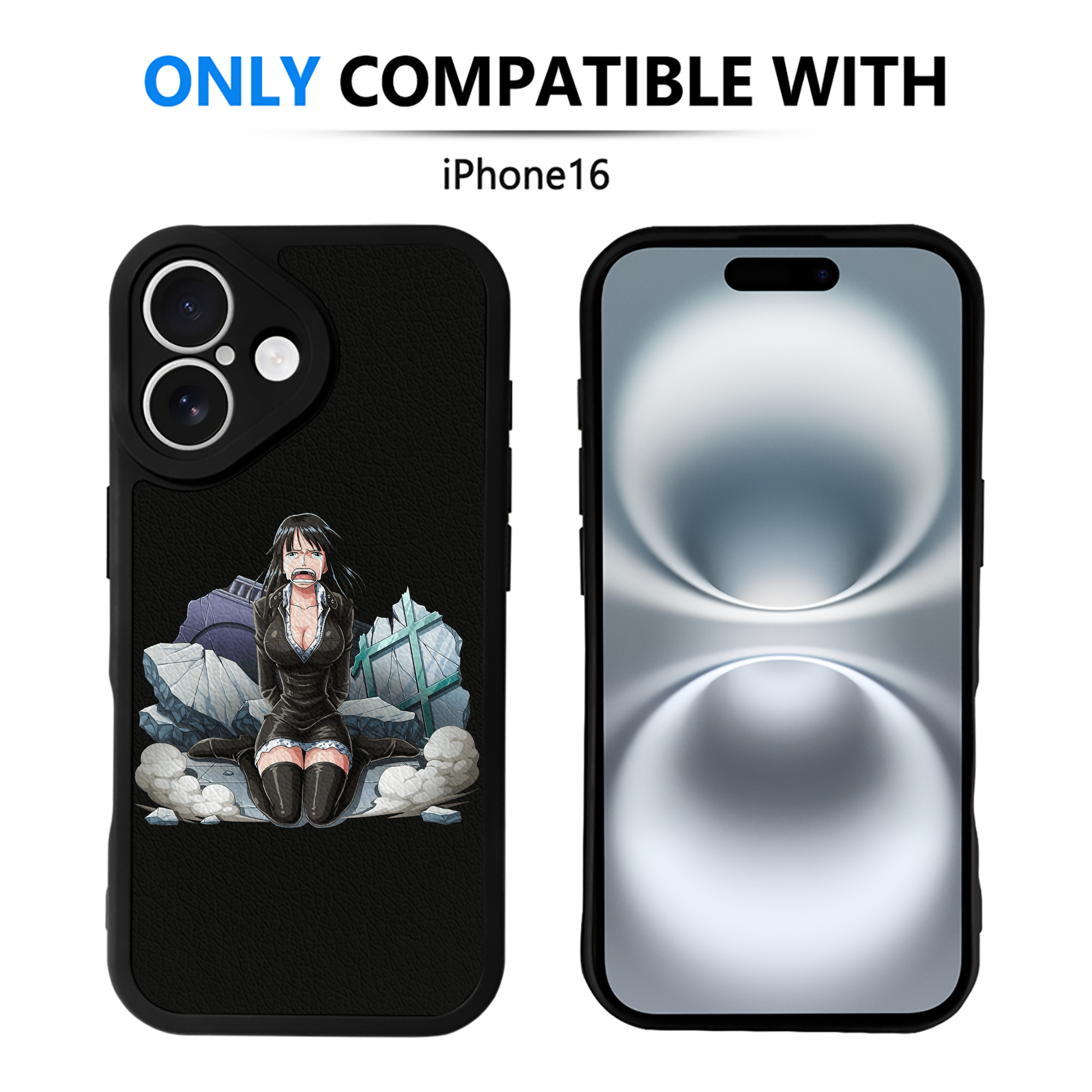 （画像用） ワンピース ニコ・ロビン ONE PIECE Nico Robin 【iPhone 16シリーズ対応】シリコンスマホケース（レザー調） 材質：シリコン